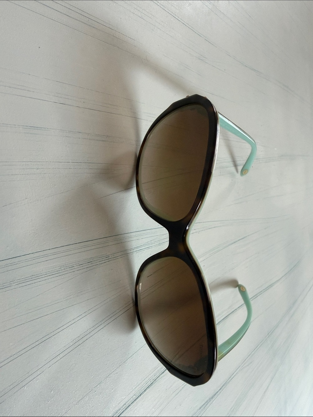 Tiffany & Co. Oversized Brown Gradient Sunglasses with Mint Temples